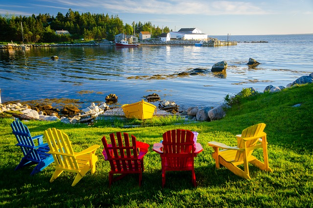 Historic street in Lunenburg, Nova Scotia
