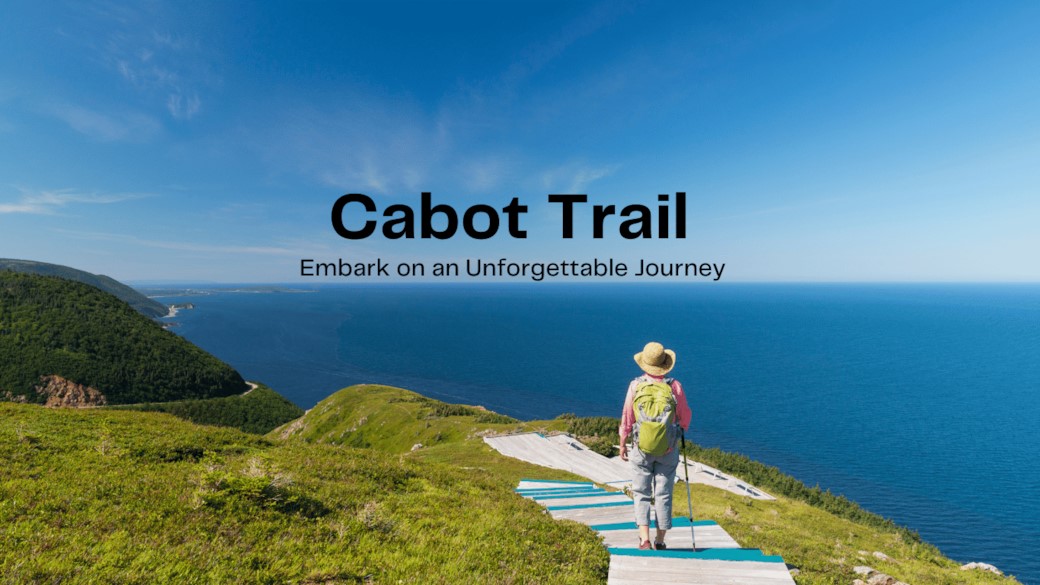 Scenic view of the Cabot Trail winding along the coast of Cape Breton Island with lush forests