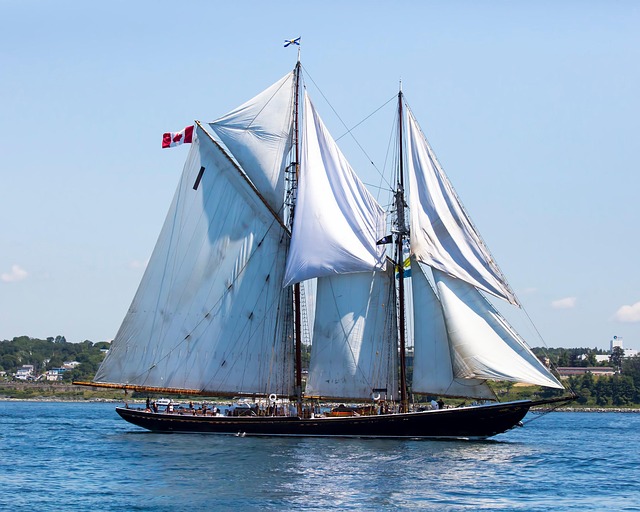 Bluenose II sailboat in Nova Scotia harbor