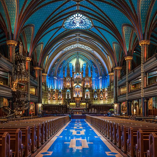 Charming street with cafes in Quebec